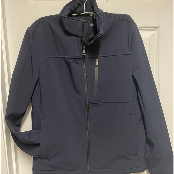 Men’s Calvin Klein Soft Shell Water Resistant Jacket. Navy Blue, size Small. - Picture 1 of 5